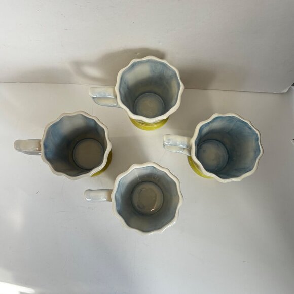 Ma Maison Ceramic Mug Set 4 Floral Butterfly Hand Painted by Tabletops Unlimited - Picture 12 of 15